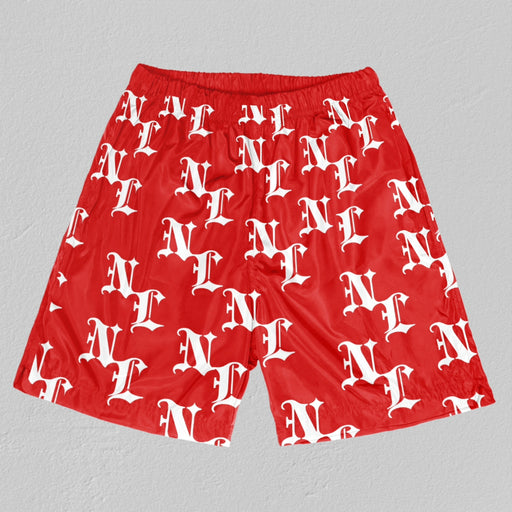 Red (Double-layer mesh) shorts White NL